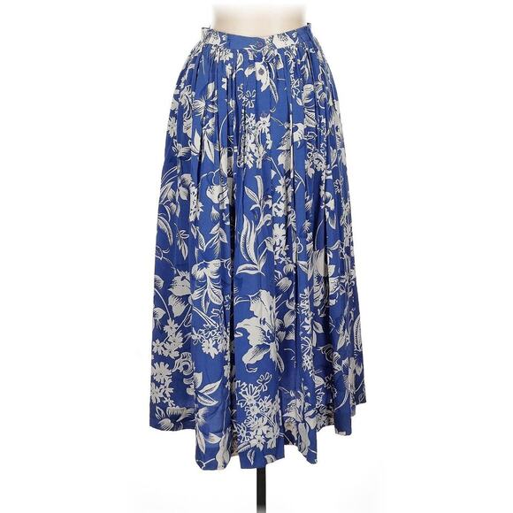 Ralph Lauren Collection Vintage Maxi Skirt 90s Full Button Floral Pleated Long - Picture 1 of 7